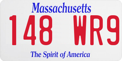 MA license plate 148WR9