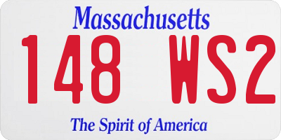 MA license plate 148WS2