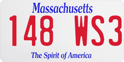MA license plate 148WS3