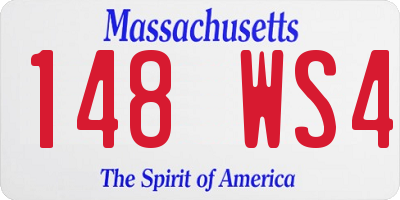 MA license plate 148WS4