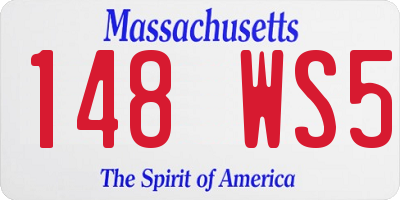 MA license plate 148WS5