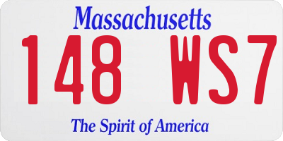 MA license plate 148WS7