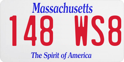 MA license plate 148WS8