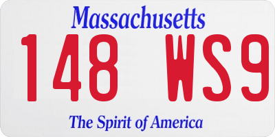 MA license plate 148WS9