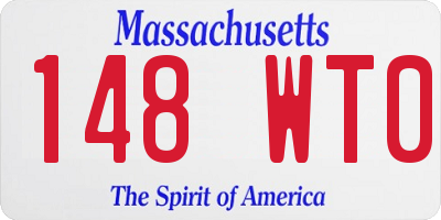 MA license plate 148WT0