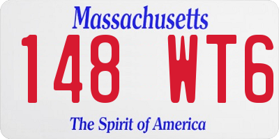 MA license plate 148WT6