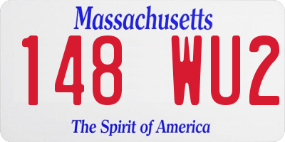 MA license plate 148WU2