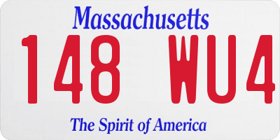 MA license plate 148WU4