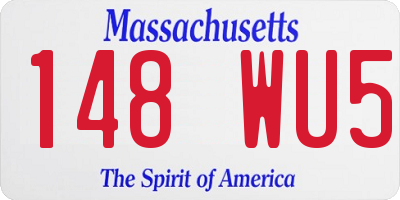 MA license plate 148WU5
