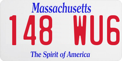 MA license plate 148WU6