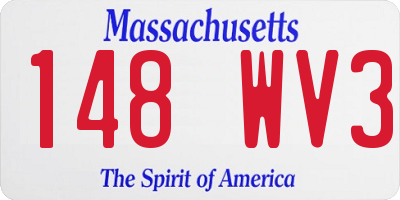 MA license plate 148WV3