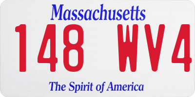 MA license plate 148WV4