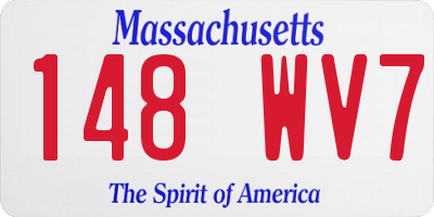 MA license plate 148WV7