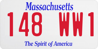 MA license plate 148WW1
