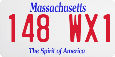 MA license plate 148WX1