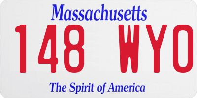 MA license plate 148WY0