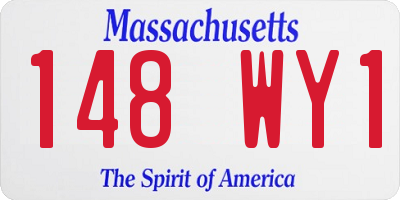 MA license plate 148WY1