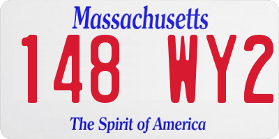 MA license plate 148WY2