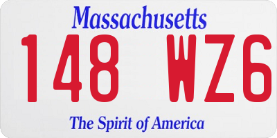 MA license plate 148WZ6