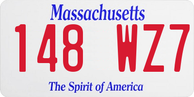 MA license plate 148WZ7