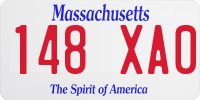 MA license plate 148XA0