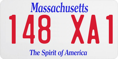 MA license plate 148XA1
