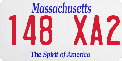 MA license plate 148XA2