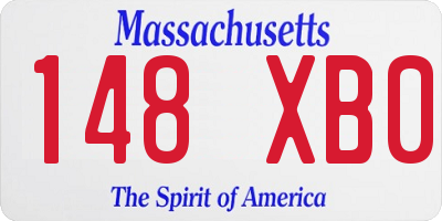 MA license plate 148XB0