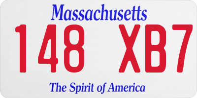 MA license plate 148XB7