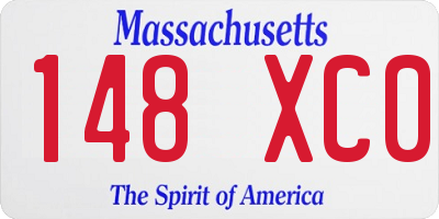 MA license plate 148XC0