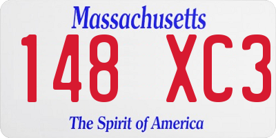 MA license plate 148XC3