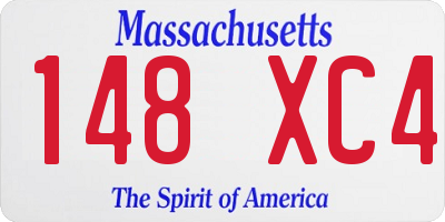 MA license plate 148XC4