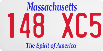 MA license plate 148XC5