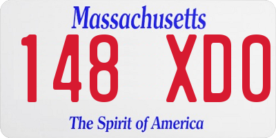 MA license plate 148XD0