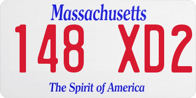 MA license plate 148XD2