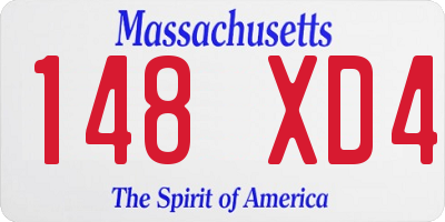MA license plate 148XD4
