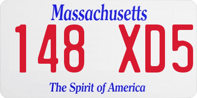 MA license plate 148XD5