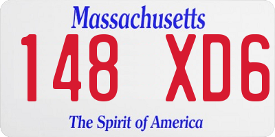 MA license plate 148XD6