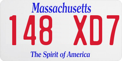 MA license plate 148XD7