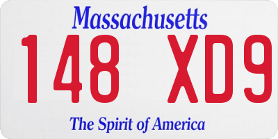 MA license plate 148XD9