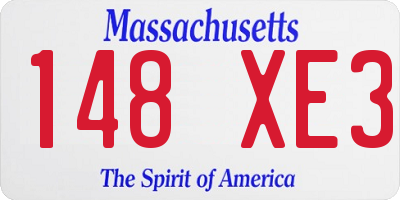 MA license plate 148XE3