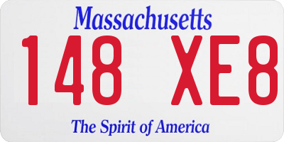 MA license plate 148XE8