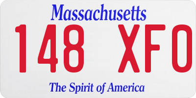 MA license plate 148XF0