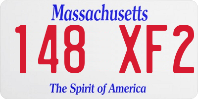 MA license plate 148XF2