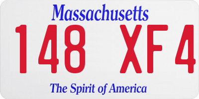 MA license plate 148XF4