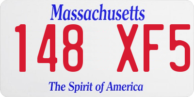 MA license plate 148XF5