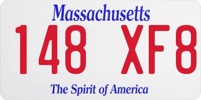 MA license plate 148XF8