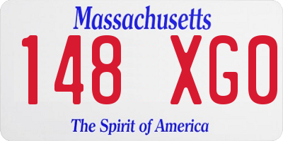 MA license plate 148XG0