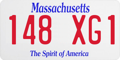 MA license plate 148XG1