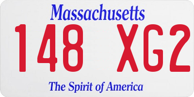 MA license plate 148XG2